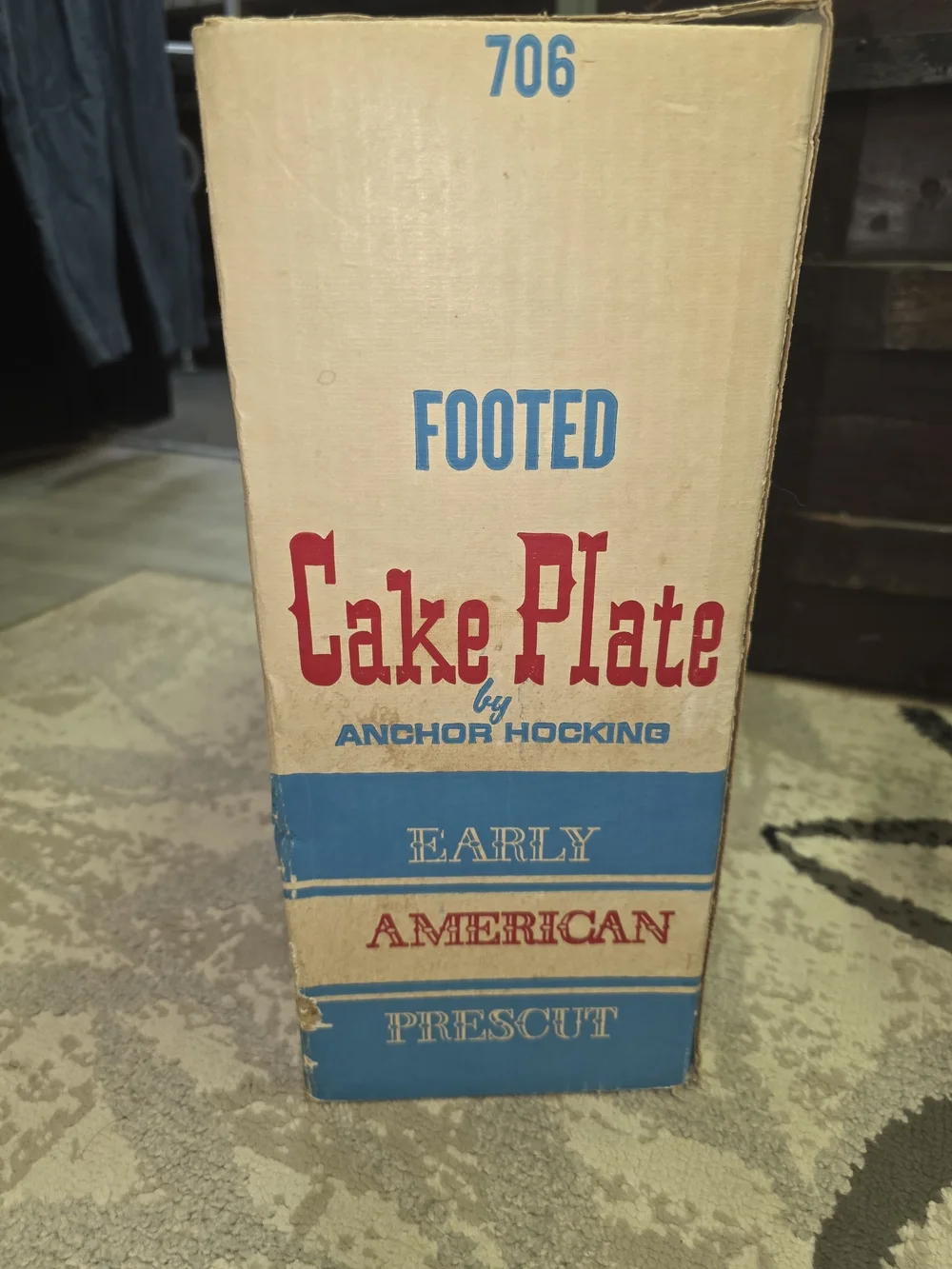 Anchor Hocking Early American Footed Cake Plate - Clear Glass